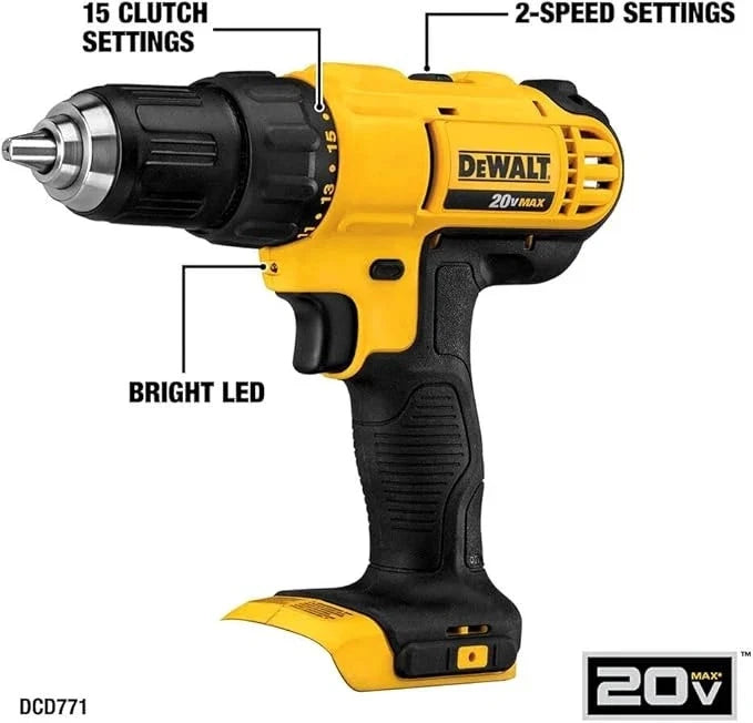 DEWALT 20V MAX 5-Tool Cordless Combo Kit w/Drill, Impact Driver & Saw DCK551D1M1