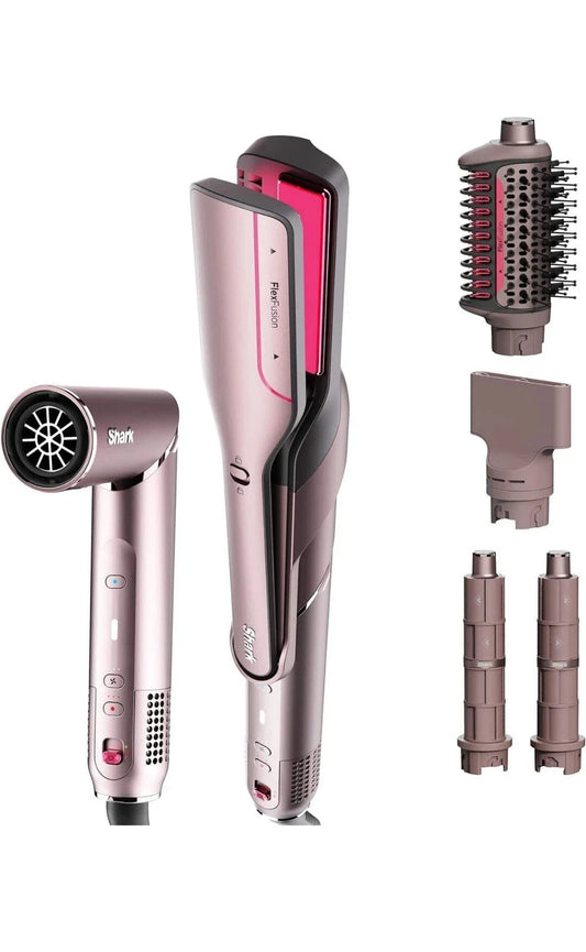 Shark FlexFusion HD641S Hair Straightener Dryer Ceramic Cosmic Blush